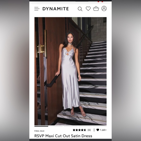 Dynamite RSVP Maxi Cut Out Satin Dress - Picture 4 of 5